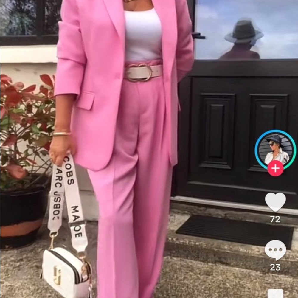 Zara Vibrant Pink Jacket With Pants - Picture 6 of 11